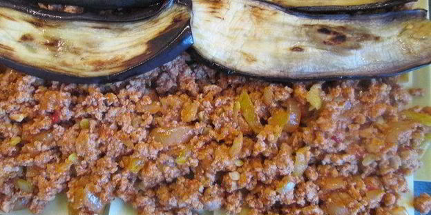 лазанья болоньезе с баклажанами и кабачками