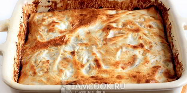 лазанья из лаваша с фаршем и сметанным соусом