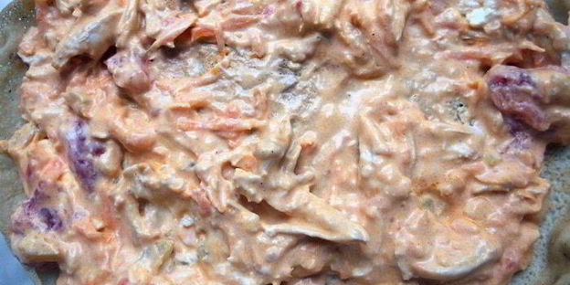 лазанья из ржаных блинчиков с курицей, томатами и базиликом