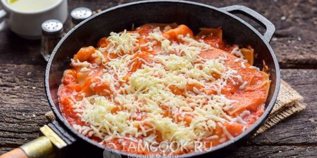 лазанья на сковороде