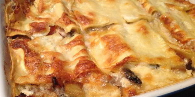 лазанья с баклажанами и индейкой