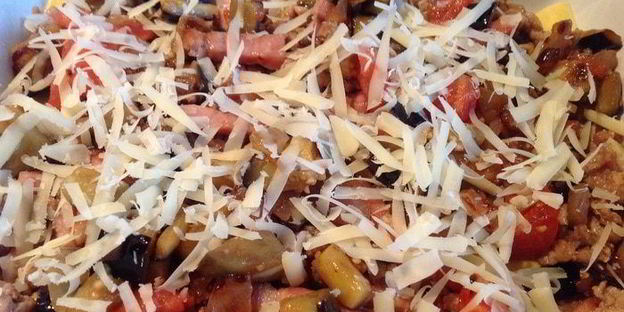 лазанья с баклажанами и индейкой