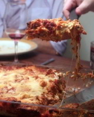 Лазанья с фаршем и моцареллой