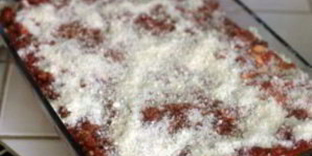 лазанья с фаршем и моцареллой