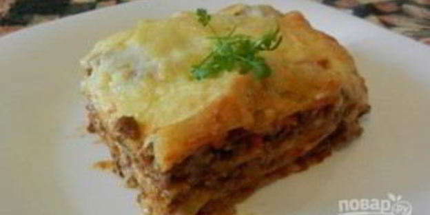 лазанья с говядиной и томатами