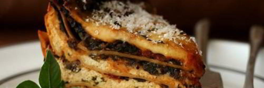 Лазанья с грибами и шпинатом