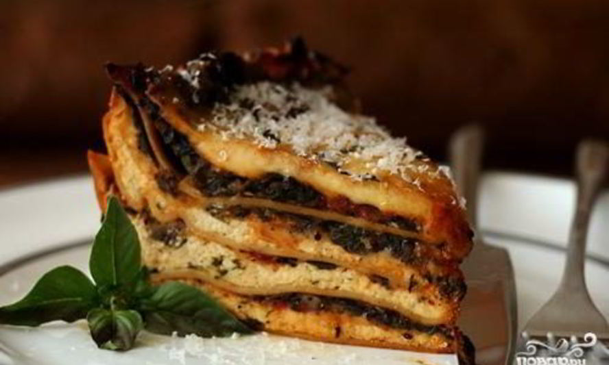 Рецепт лазаний с грибами и шпинатом