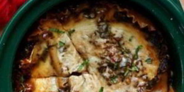 лазанья с грибами и шпинатом