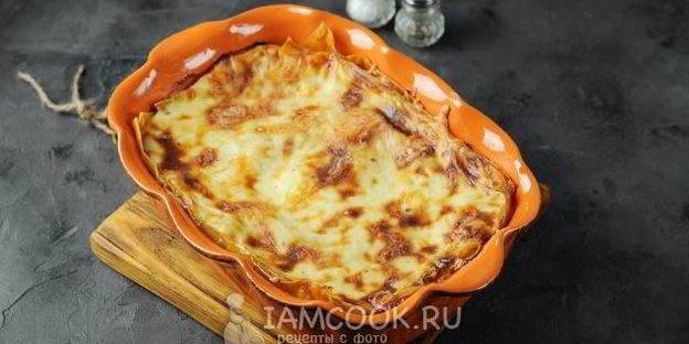лазанья с грибами и сыром