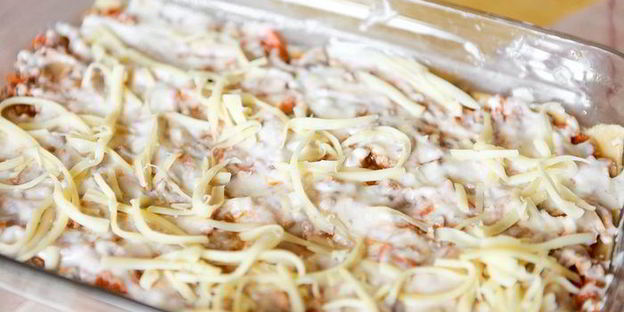 лазанья с мясом и грибами