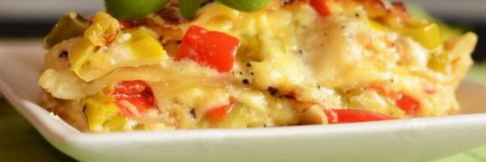 Лазанья с овощами и соусом бешамель