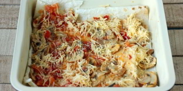 ленивая лазанья с грибами