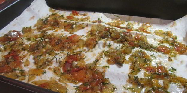 ленивая лазанья с лавашом