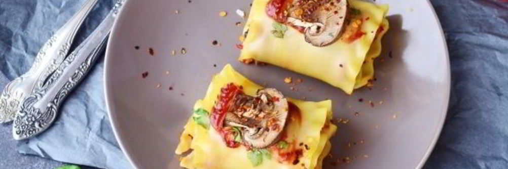 Постная лазанья с грибами