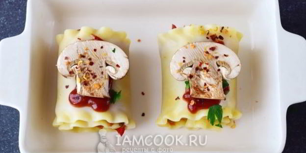 постная лазанья с грибами