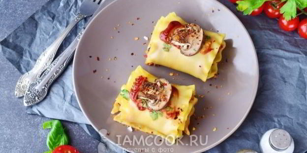 постная лазанья с грибами