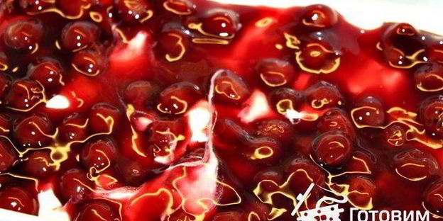 творожно-вишневый десерт лазанья