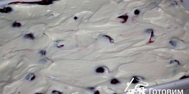 творожно-вишневый десерт лазанья