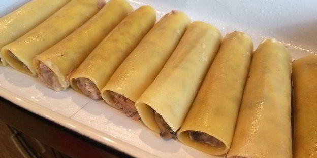 каннеллони с индейкой и грибами