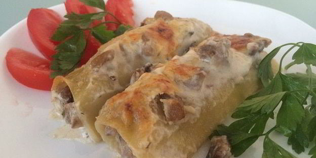 каннеллони с индейкой и грибами