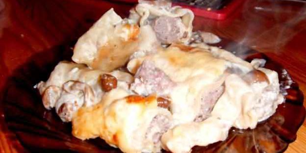 каннеллони с мясом и грибами