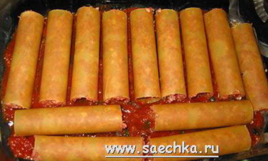 Рецепт каннеллонь с мясом