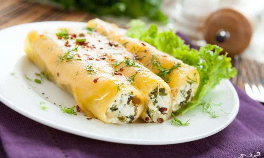Рецепт каннеллонь с сыром