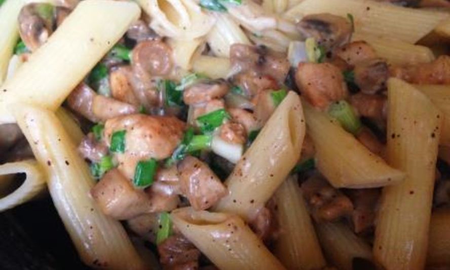 Рецепт макарон с грибами и курицей