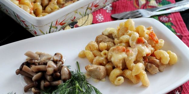 макароны с курицей в духовке запеченные