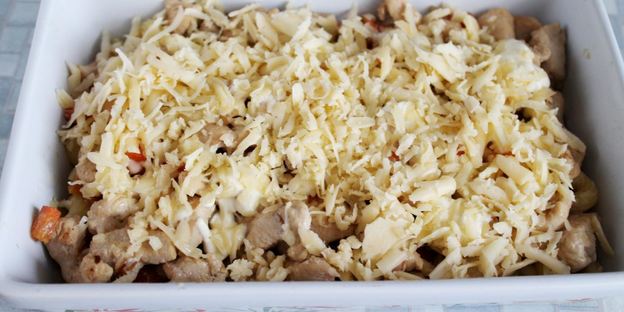 макароны с курицей в духовке запеченные