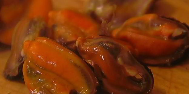 макароны с мидиями под соусом из сидра