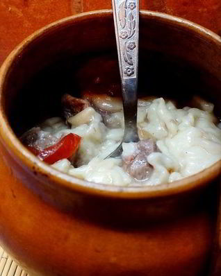 Макароны в горшочках в духовке