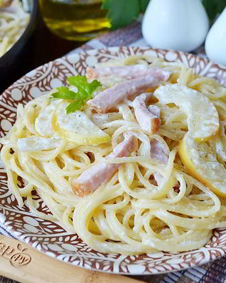 Неожиданные спагетти с коньяком