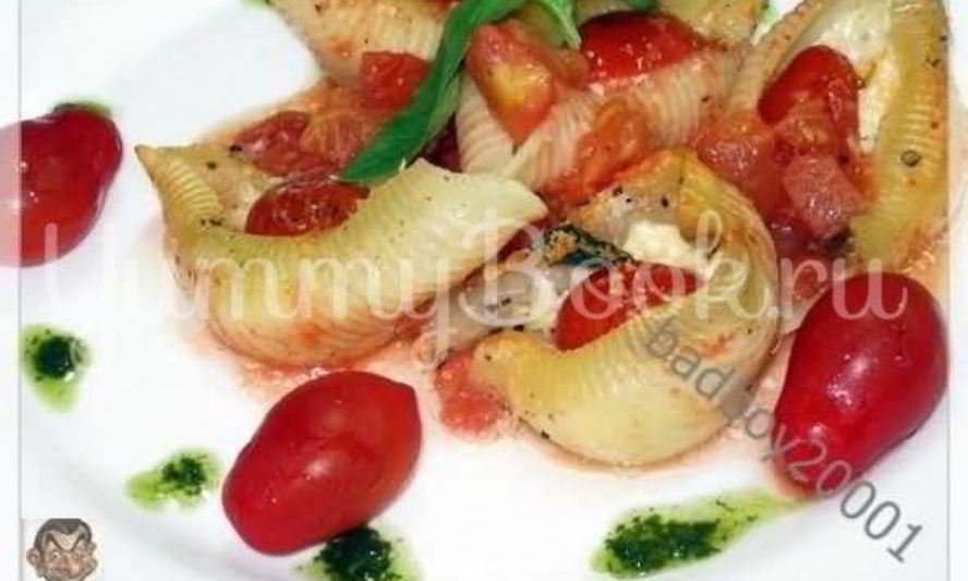 Рецепт пасты кончильони с сыром и помидорами
