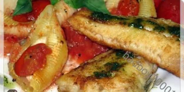 паста кончильони с сыром и помидорами