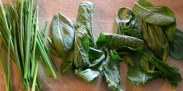 паста с ароматными травами, зеленым горошком, маскарпоне и кедровыми орешками