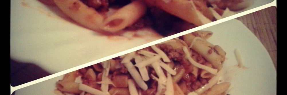 Паста с фаршем и баклажанами