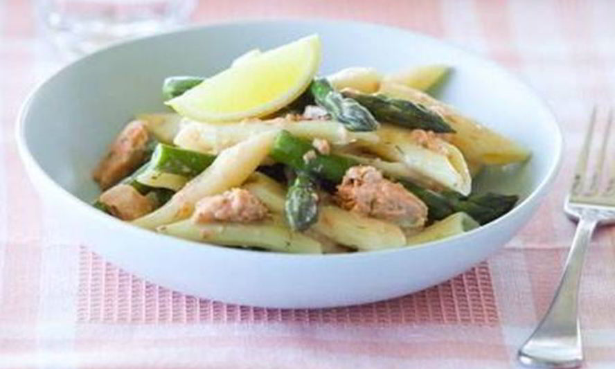 Рецепт пасты с горбушей и спаржей