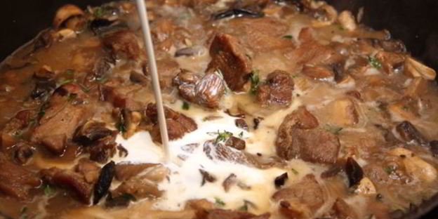 паста с индейкой и грибами