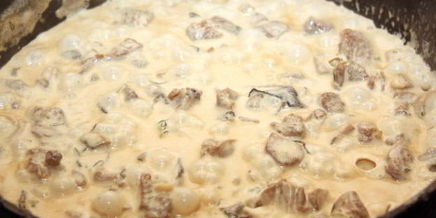 паста с индейкой и грибами