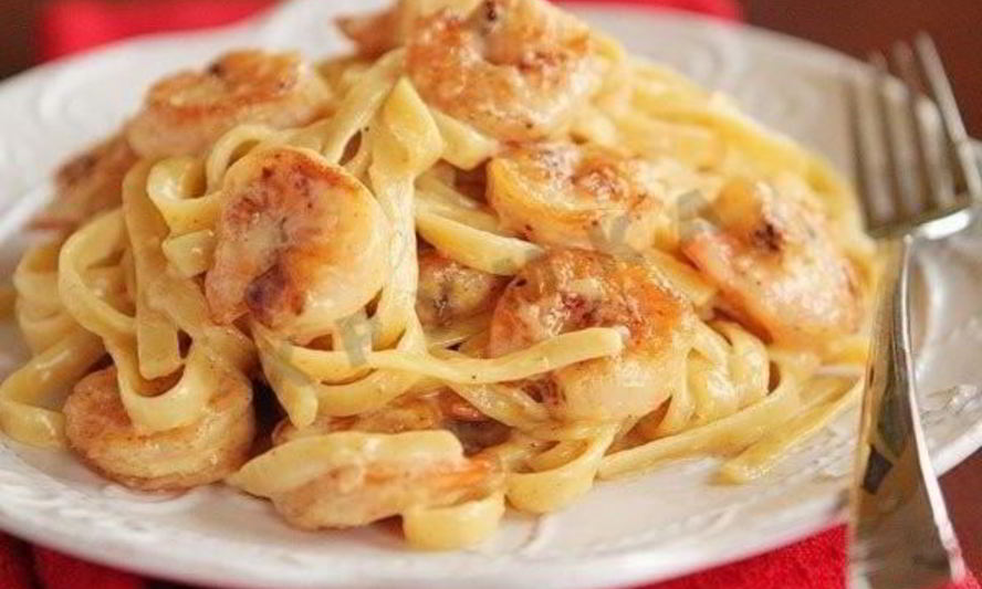 Рецепт пасты с креветками фетучини в сливочном соусе