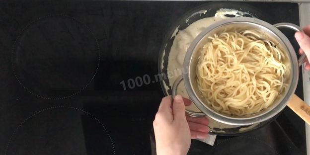 паста с креветками в чесночном соусе