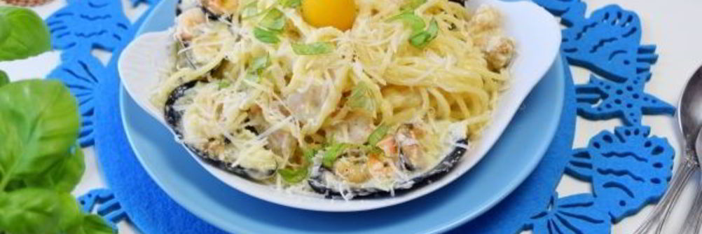 Паста с морепродуктами в сливочном соусе