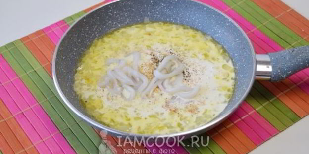 паста с морепродуктами в сливочном соусе