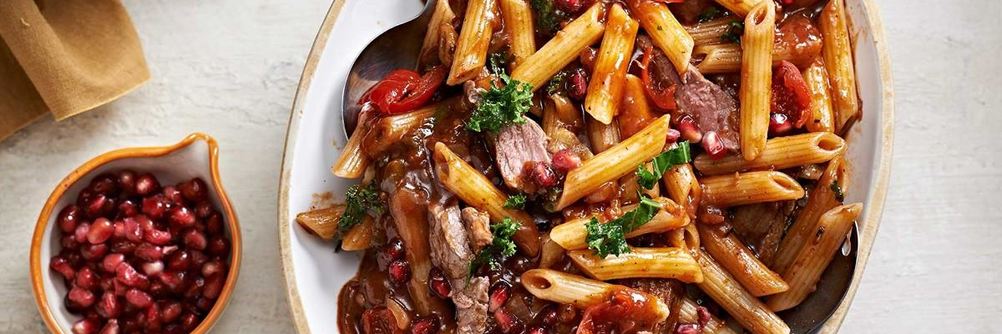 Паста с мясом страуса