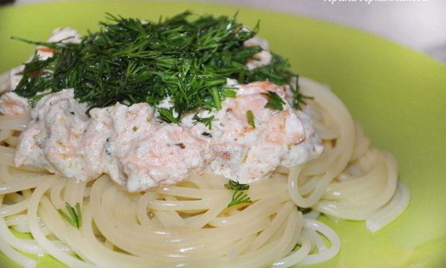 Рецепт пасты с семгой в сливочном соусе