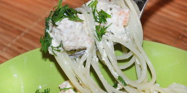 паста с семгой в сливочном соусе