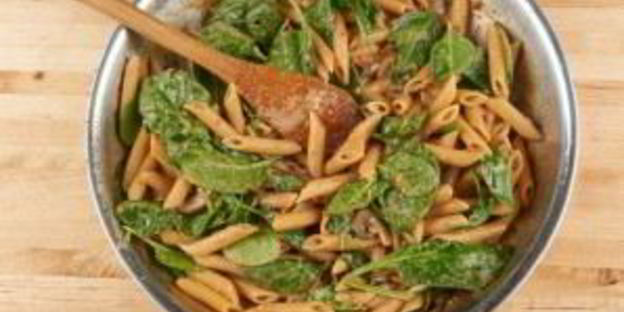 паста с шампиньонами и томатами