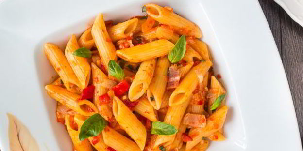 паста с соусом из печеного сладкого перца