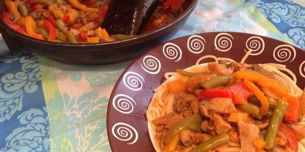 паста с вешенками